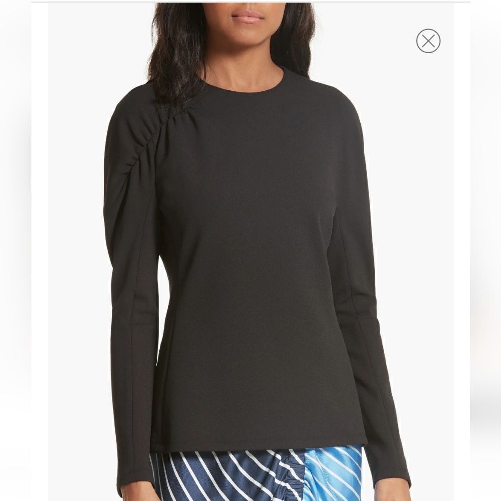 Tibi Shirred Stretch Crepe Top sz 6